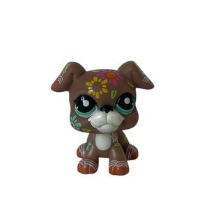 Authentic Littlest Pet Shop #1840
Flower boxer dog
